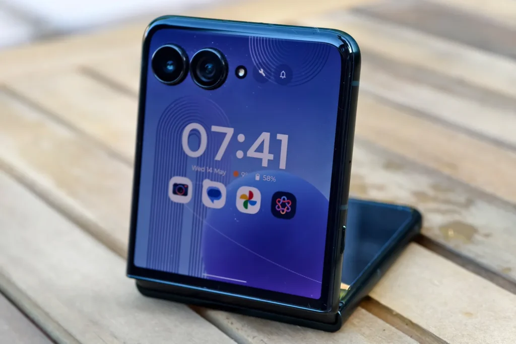Motorola Razr 60 Ultra fully unfolded showing 7-inch foldable AMOLED display with Android 15 interface