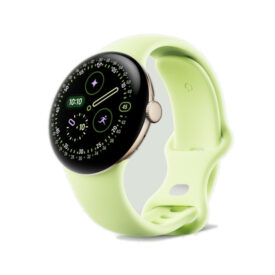 Google Pixel Watch 4 Champagne Gold Aluminium Case Lemongrass Active Band