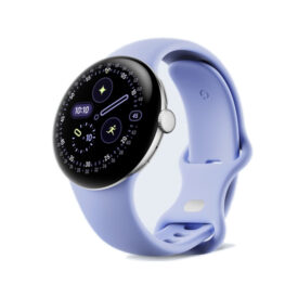 Google Pixel Watch 4 Polished Silver Aluminium Case Iris Active Band